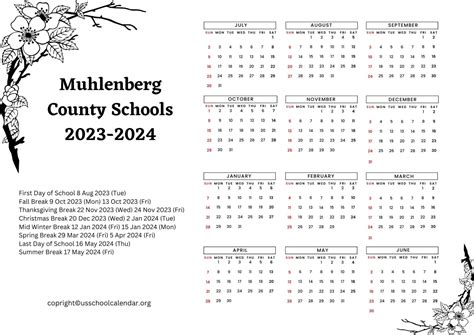 Muhlenberg 2023 Calendar